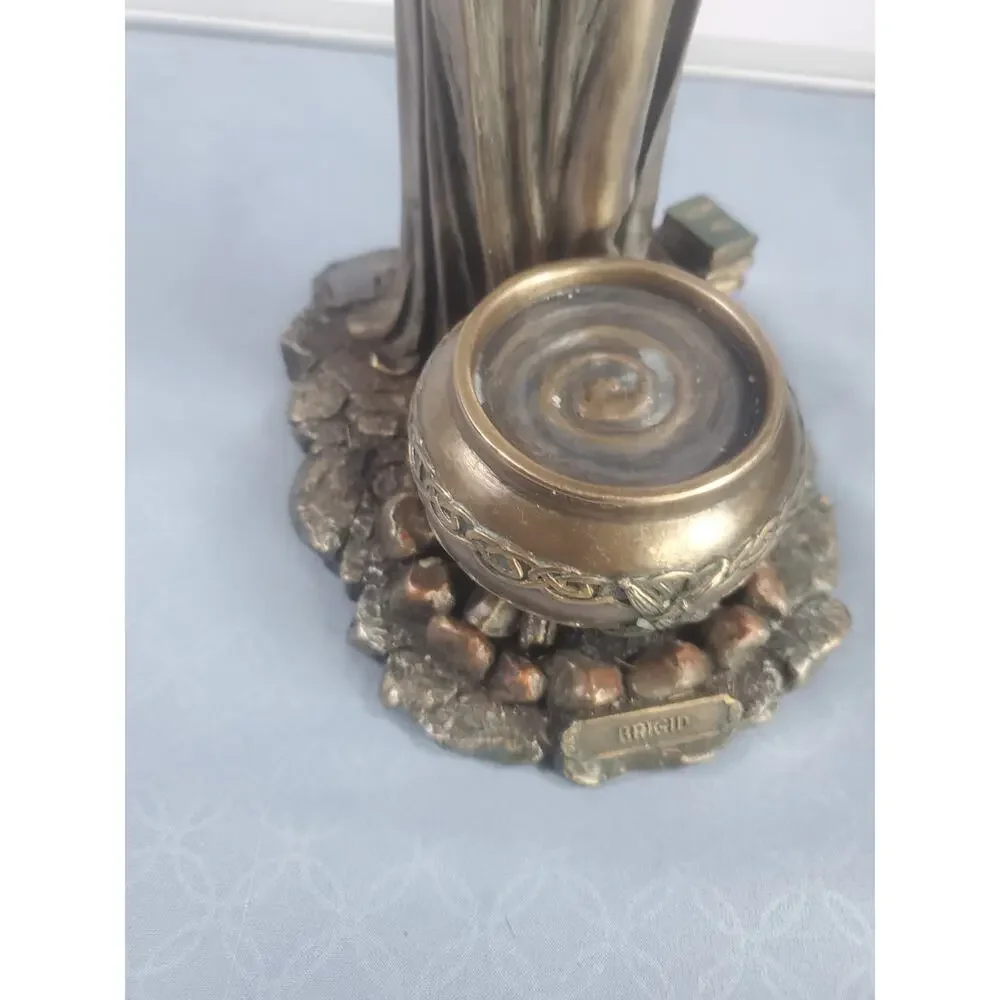 Brigid Goddess Statue: Cold Cast Bronze Finish, Hearth and Home Decor